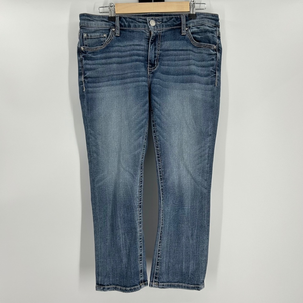 Daytrip Virgo Medium Wash Flap Pocket Straight‎ Crop Jeans Blue Size 29 BTD3709